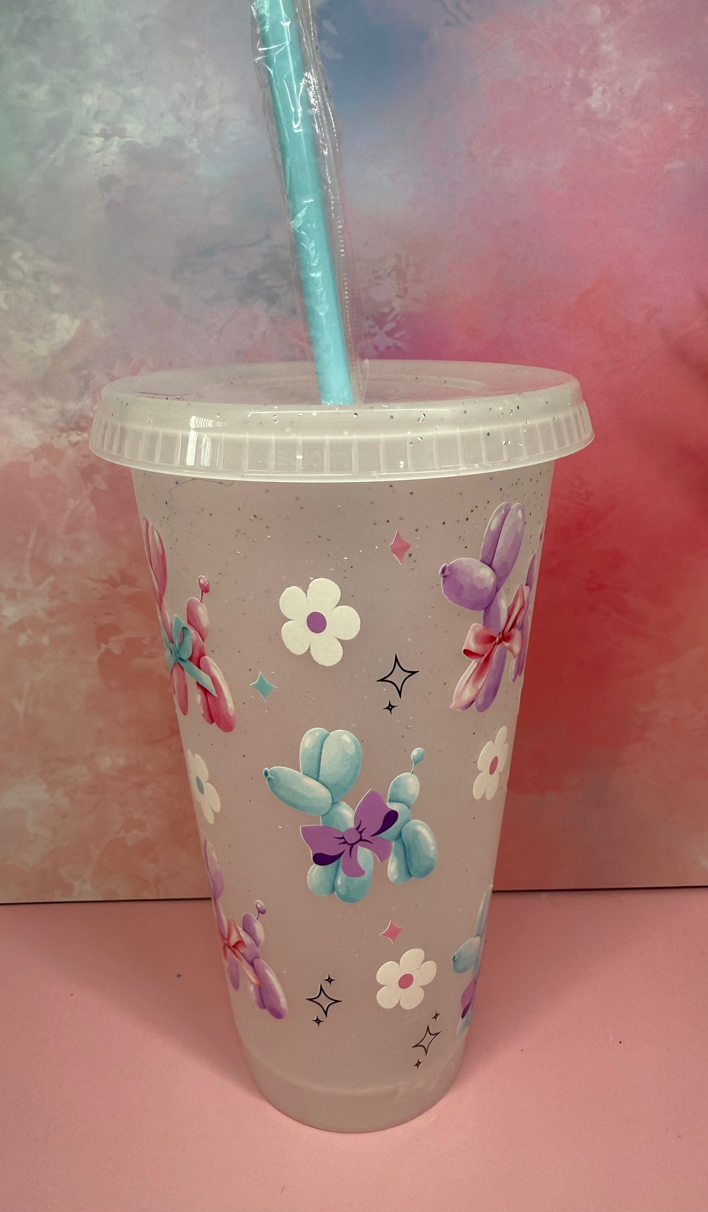 24oz Glitter Plastic Cup