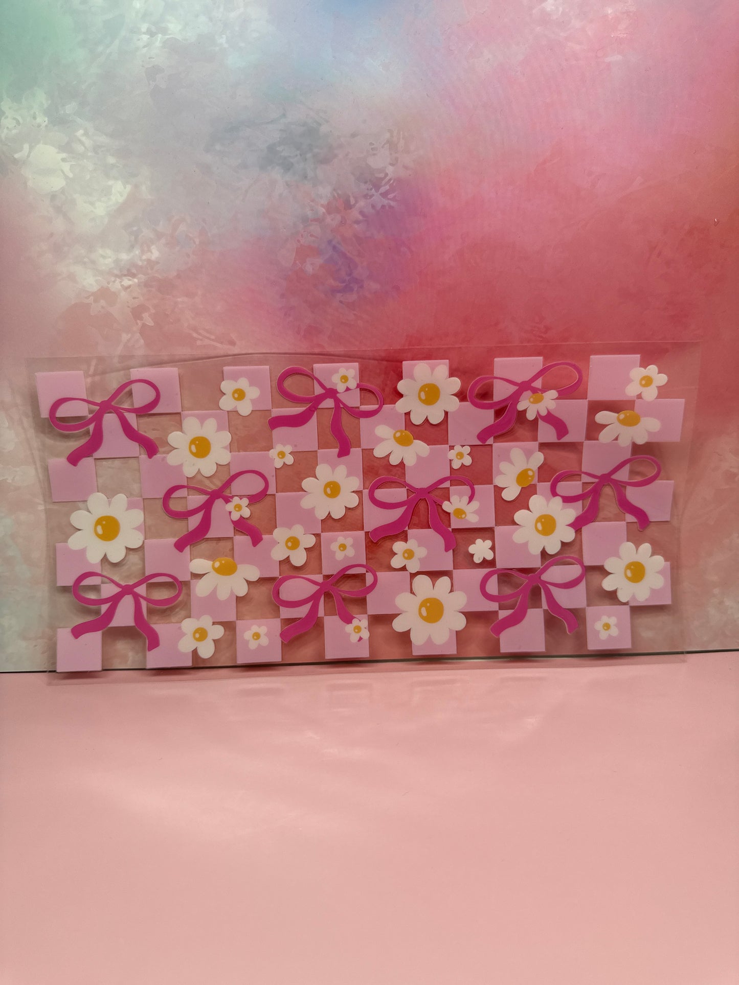 Daisy Checkered Bow Wrap