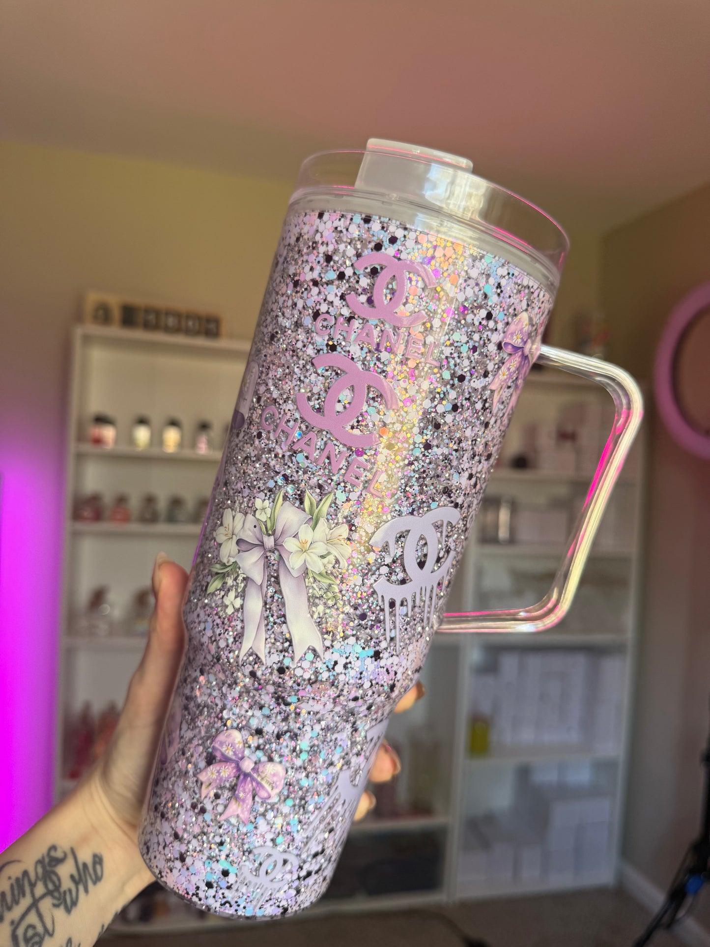Purple Bow Chanel 40oz Pre-Made
