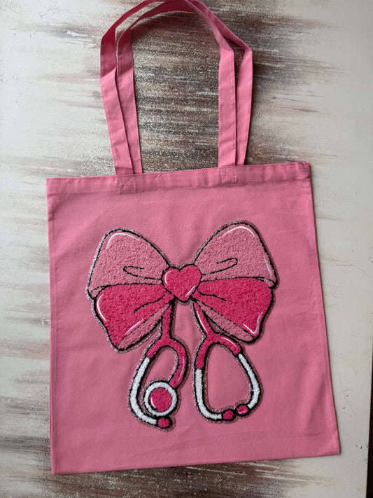 Nurse Bow Patch Tote Bag