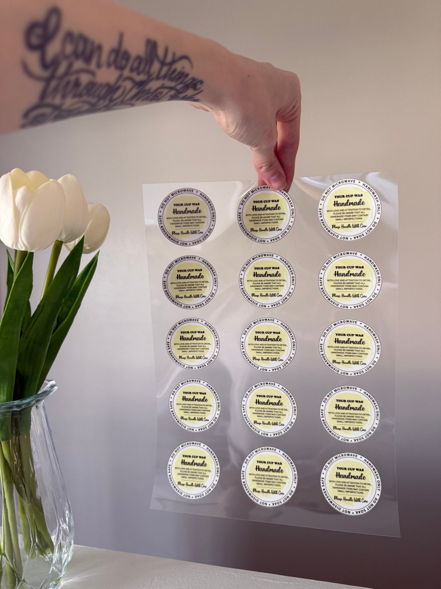 Vinyl Cup Care Stickers