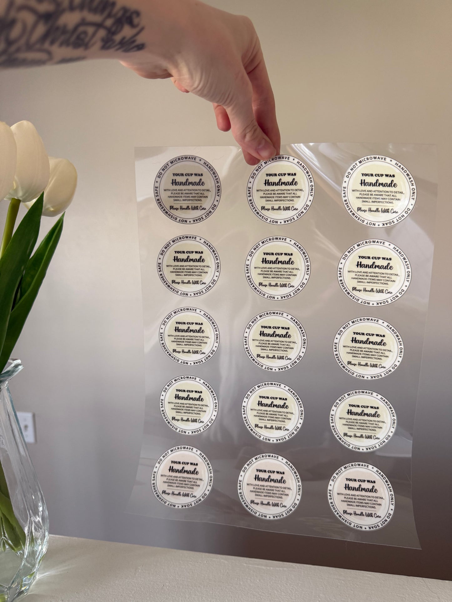 Vinyl Cup Care Stickers