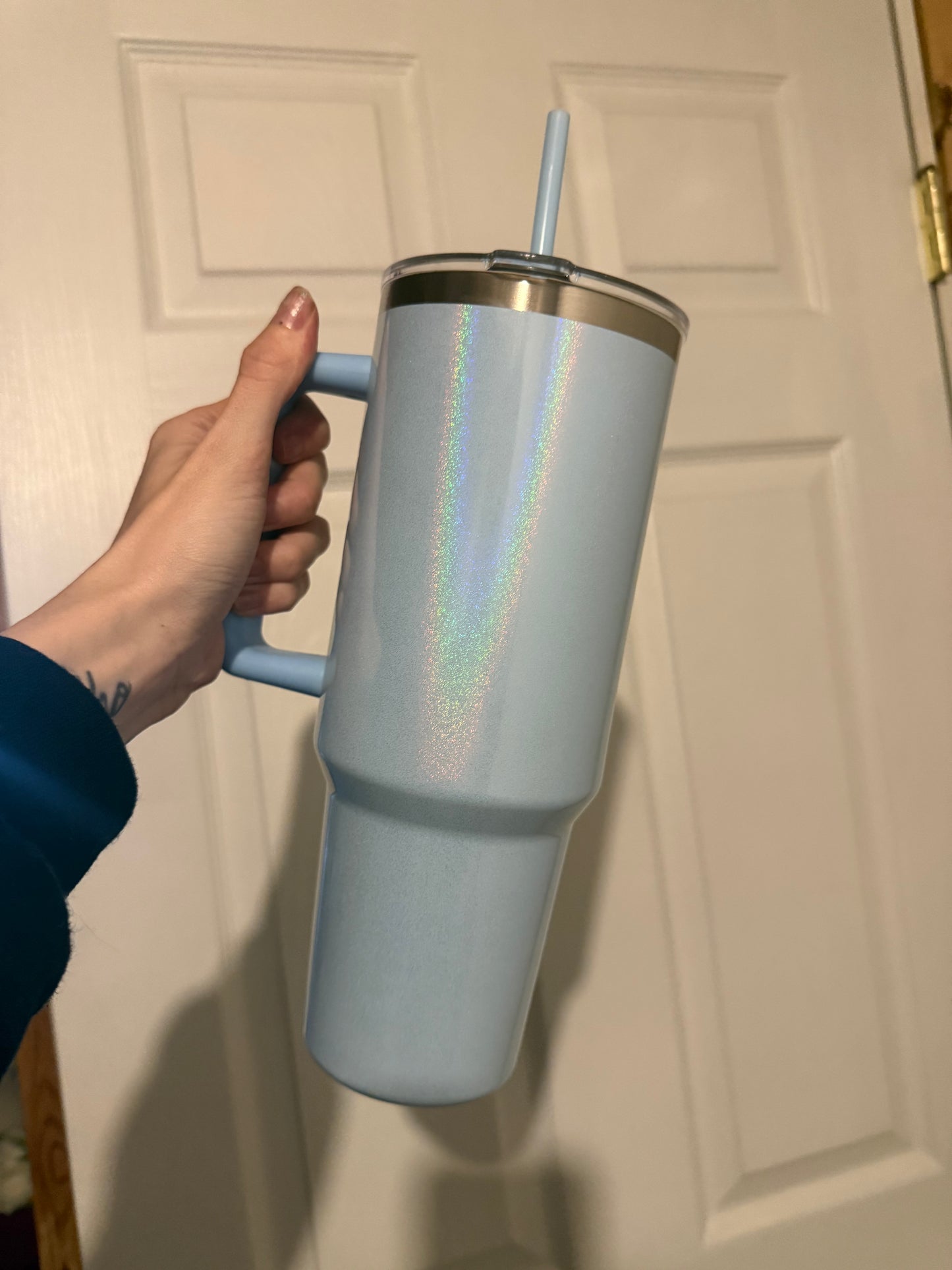Blue Holographic 40oz Tumbler