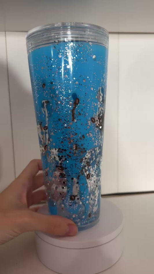 Blue Lava Drip Lions Pre Made Cup