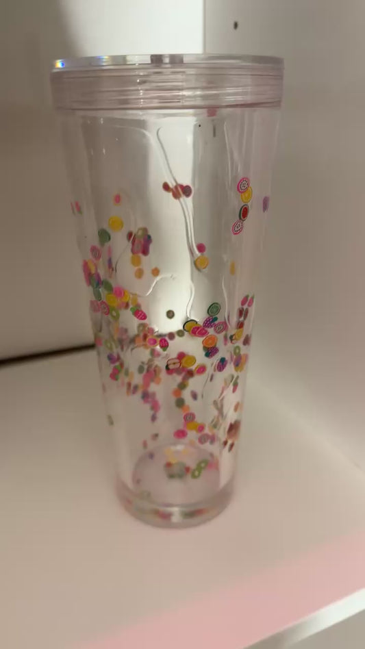 Clear Lava Drip W/ Fruit Slices Cup